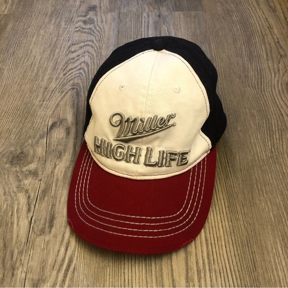Other - Miller High Life Baseball Hat Embroidered Infinity Headwear Distressed One Size